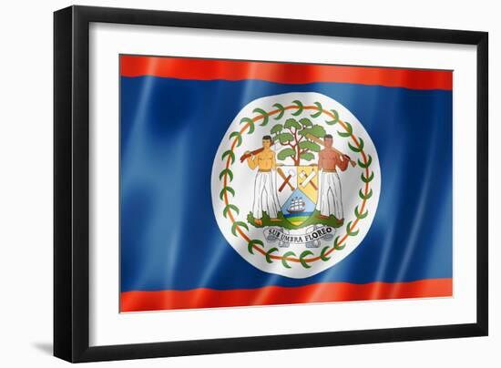 Belize Flag-daboost-Framed Art Print