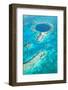 Belize, Lighthouse Atoll, the Great Blue Hole,-Alex Robinson-Framed Photographic Print