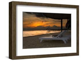 Belize. Sunrise over the Caribbean Ocean.-Tom Norring-Framed Photographic Print