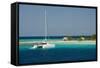 Belize, Wild Orchid Caye. Tourist Catamaran Along the Reef-Cindy Miller Hopkins-Framed Stretched Canvas