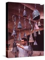 Bell Maker Paolo Soleri in His Workshop at Scottsdale, Az-Nina Leen-Stretched Canvas