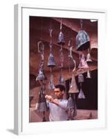 Bell Maker Paolo Soleri in His Workshop at Scottsdale, Az-Nina Leen-Framed Photographic Print