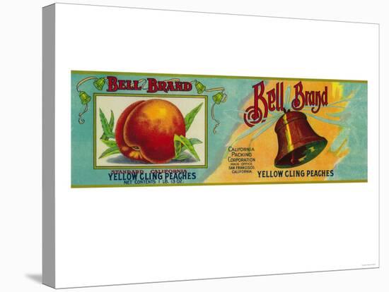 Bell Peach Label - San Francisco, CA-Lantern Press-Stretched Canvas