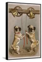 Bell Ringing Pug Dogs-null-Framed Stretched Canvas