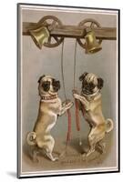 Bell Ringing Pug Dogs-null-Mounted Photographic Print