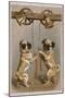 Bell Ringing Pug Dogs-null-Mounted Premium Photographic Print