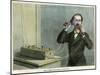 Bell's Telephone in Operation, Late 19th Century-null-Mounted Giclee Print