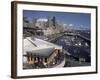 Bell Street Pier and Harbor on Elliott Bay, Seattle, Washington, USA-Connie Ricca-Framed Photographic Print