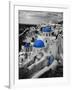 Bell Tower and Blue Domes of Church in Village of Oia, Santorini, Greece-Darrell Gulin-Framed Photographic Print