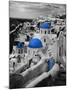 Bell Tower and Blue Domes of Church in Village of Oia, Santorini, Greece-Darrell Gulin-Mounted Photographic Print