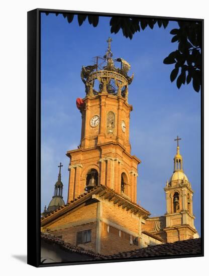 Bell Tower, Cathedral of Our Lady of Guadalupe, Puerto Vallarta, Jalisco State-Richard Cummins-Framed Stretched Canvas