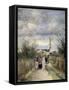 Bell Tower in Argenteuil (Road to the Churc), 1870S-Jean-Baptiste-Camille Corot-Framed Stretched Canvas