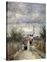 Bell Tower in Argenteuil (Road to the Churc), 1870S-Jean-Baptiste-Camille Corot-Stretched Canvas