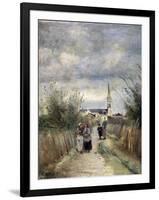 Bell Tower in Argenteuil (Road to the Churc), 1870S-Jean-Baptiste-Camille Corot-Framed Premium Giclee Print