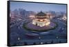 Bell Tower in Middle of Traffic Circle-Paul Souders-Framed Stretched Canvas