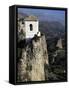 Bell Tower in Village on Steep Limestone Crag, Guadalest, Costa Blanca, Valencia Region, Spain-Tony Waltham-Framed Stretched Canvas