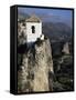Bell Tower in Village on Steep Limestone Crag, Guadalest, Costa Blanca, Valencia Region, Spain-Tony Waltham-Framed Stretched Canvas