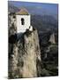Bell Tower in Village on Steep Limestone Crag, Guadalest, Costa Blanca, Valencia Region, Spain-Tony Waltham-Mounted Photographic Print
