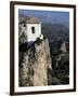 Bell Tower in Village on Steep Limestone Crag, Guadalest, Costa Blanca, Valencia Region, Spain-Tony Waltham-Framed Photographic Print