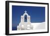 Bell Tower of a White Church, Oia, Santorini, Cyclades, Aegean Sea, Greek Islands, Greece, Europe-Markus Lange-Framed Photographic Print