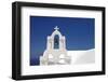 Bell Tower of a White Church, Oia, Santorini, Cyclades, Aegean Sea, Greek Islands, Greece, Europe-Markus Lange-Framed Photographic Print