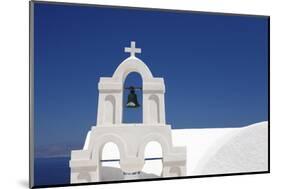 Bell Tower of a White Church, Oia, Santorini, Cyclades, Aegean Sea, Greek Islands, Greece, Europe-Markus Lange-Mounted Photographic Print