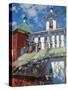 Bell Tower of the Pskovo-Pechersky Monastery-Sergei Arsenyevich Vinogradov-Stretched Canvas