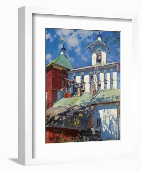 Bell Tower of the Pskovo-Pechersky Monastery-Sergei Arsenyevich Vinogradov-Framed Giclee Print