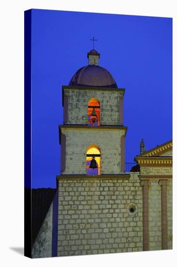 Bell Tower of the Santa Barbara Mission Church-Bruce Burkhardt-Stretched Canvas