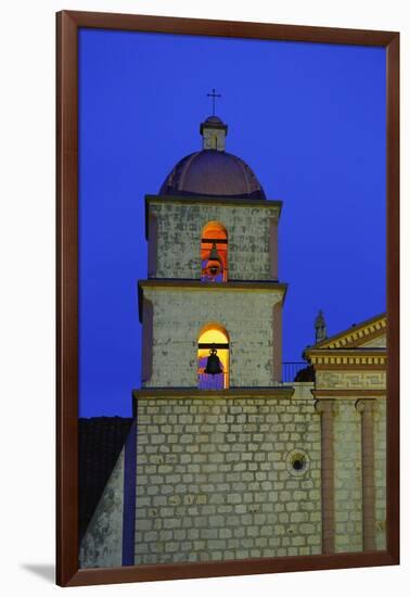 Bell Tower of the Santa Barbara Mission Church-Bruce Burkhardt-Framed Premium Photographic Print