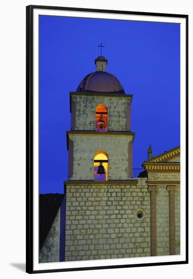 Bell Tower of the Santa Barbara Mission Church-Bruce Burkhardt-Framed Premium Photographic Print