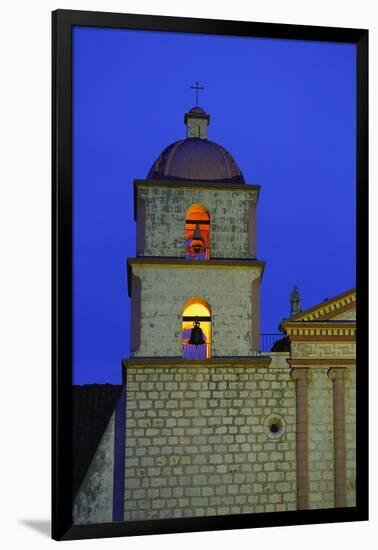 Bell Tower of the Santa Barbara Mission Church-Bruce Burkhardt-Framed Premium Photographic Print