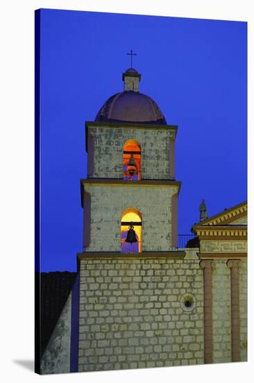 Bell Tower of the Santa Barbara Mission Church-Bruce Burkhardt-Stretched Canvas