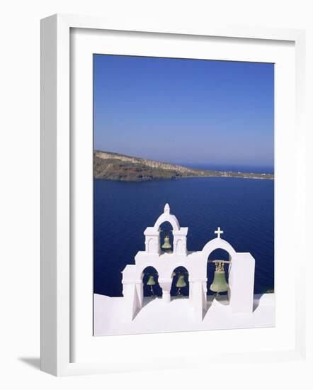 Bell Tower on Christian Church, Oia (Ia), Santorini (Thira), Aegean Sea, Greece-Sergio Pitamitz-Framed Photographic Print