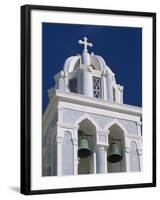 Bell tower, Santorin, Greece-Murat Taner-Framed Photographic Print