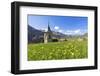 Bell tower surrounded by wildflowers and meadows in spring, Luzein, Switzerland-Roberto Moiola-Framed Photographic Print