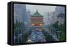 Bell Tower, Views from Atop City Wall, Xi'An, China-Stuart Westmorland-Framed Stretched Canvas