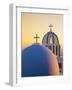 Bell Towers of Orthodox Church Overlooking the Caldera in Fira, Santorini (Thira)-Gavin Hellier-Framed Photographic Print