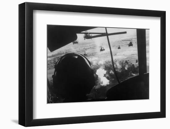 Bell Uh-1 Huey Squadron Firing on Vietcong-Dirck Halstead-Framed Photographic Print