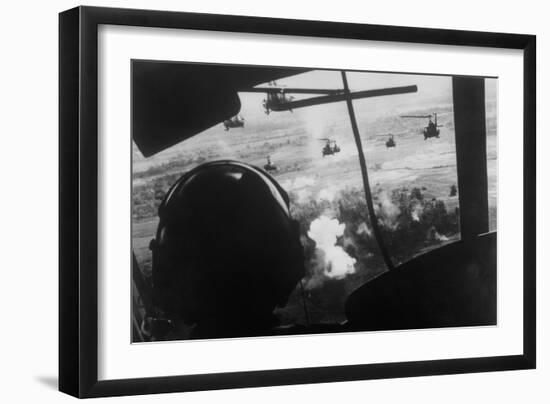 Bell Uh-1 Huey Squadron Firing on Vietcong-Dirck Halstead-Framed Photographic Print