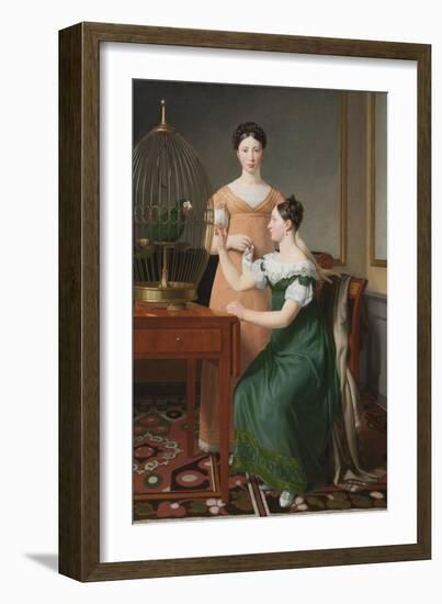 Bella and Hanna. The Eldest Daughters of M.L. Nathanson, 1820-Christoffer-wilhelm Eckersberg-Framed Giclee Print