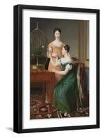 Bella and Hanna. The Eldest Daughters of M.L. Nathanson, 1820-Christoffer-wilhelm Eckersberg-Framed Giclee Print