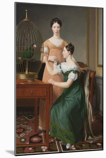 Bella and Hanna. The Eldest Daughters of M.L. Nathanson, 1820-Christoffer-wilhelm Eckersberg-Mounted Giclee Print