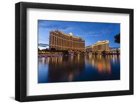 Bellagio and Caesars Palace Reflections at Dusk, the Strip, Las Vegas, Nevada, Usa-Eleanor Scriven-Framed Photographic Print