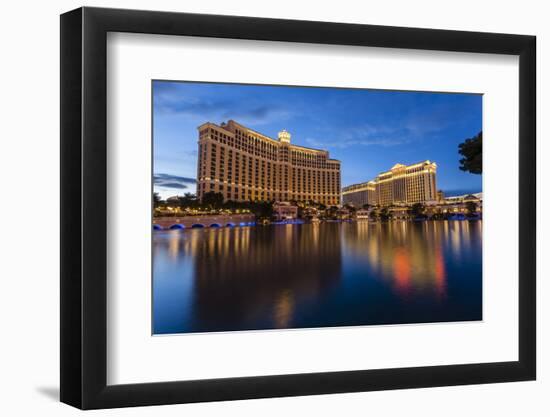 Bellagio and Caesars Palace Reflections at Dusk, the Strip, Las Vegas, Nevada, Usa-Eleanor Scriven-Framed Photographic Print