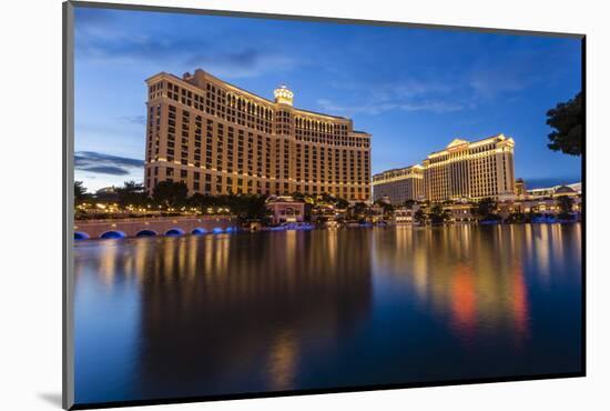 Bellagio and Caesars Palace Reflections at Dusk, the Strip, Las Vegas, Nevada, Usa-Eleanor Scriven-Mounted Photographic Print