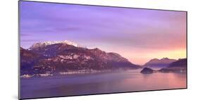 Bellagio and Varenna viewed from Menaggio on the western shore of Lake Como at sunset, Italy-Simon Montgomery-Mounted Photographic Print