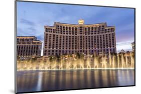 Bellagio at Dusk with Fountains, the Strip, Las Vegas, Nevada, Usa-Eleanor Scriven-Mounted Photographic Print