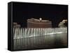 Bellagio Hotel at Night with its Famous Fountains, the Strip, Las Vegas, Nevada, USA-Robert Harding-Framed Stretched Canvas