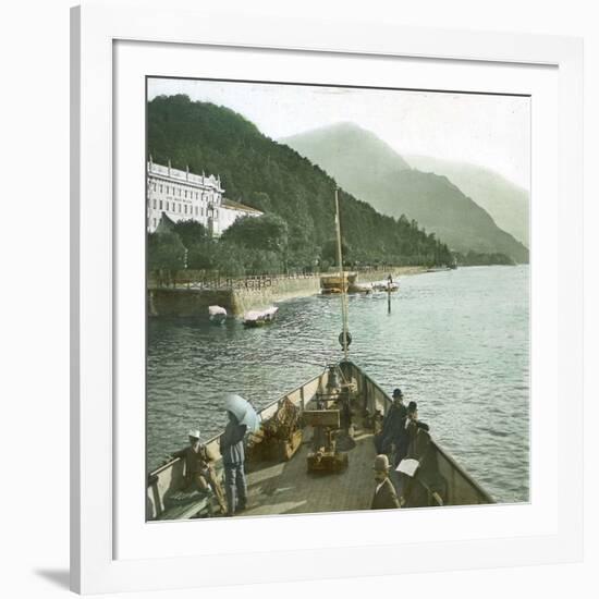 Bellagio (Italy), Hotel at the Edge of Lake Como-Leon, Levy et Fils-Framed Photographic Print